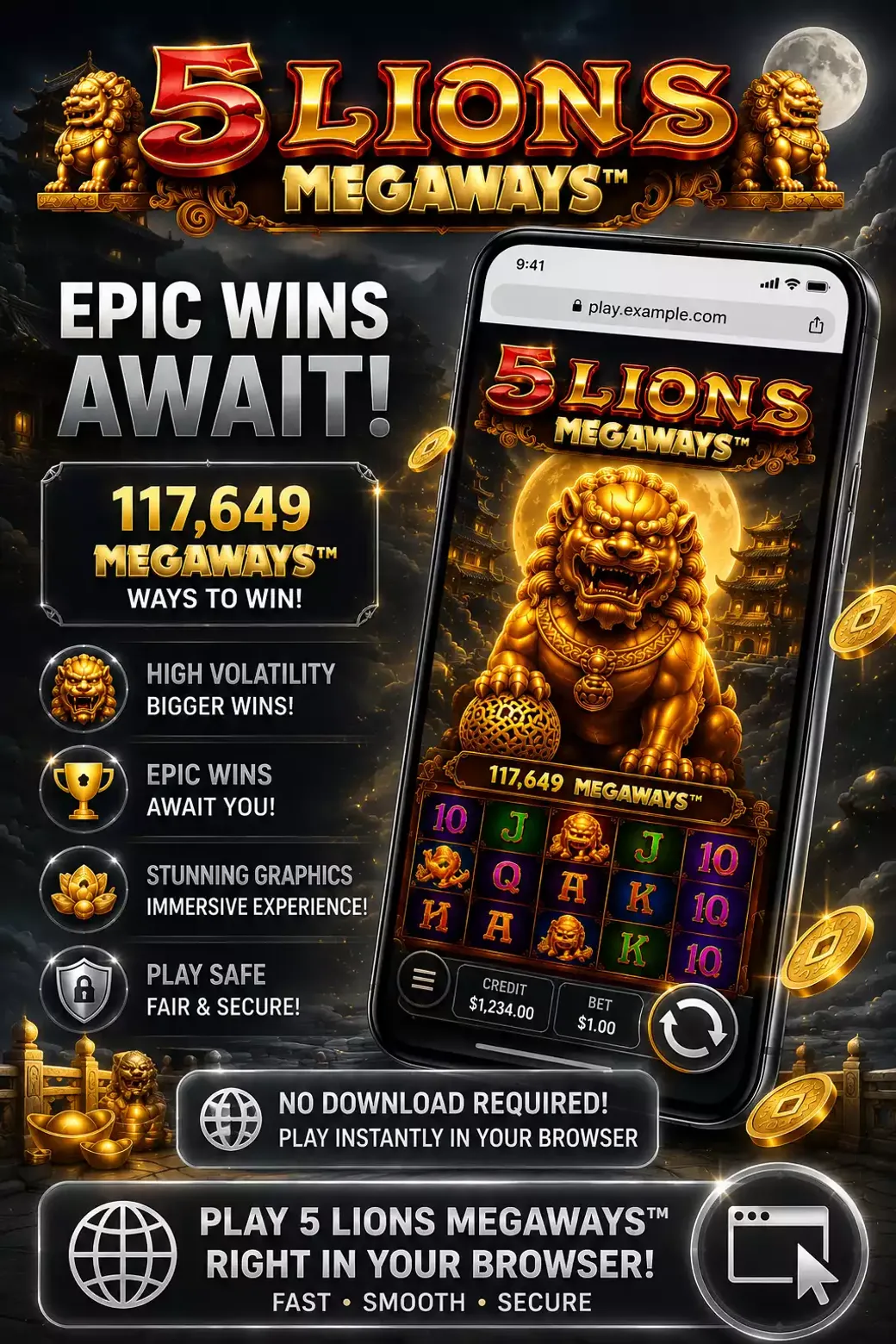 Download 5 Lions Megaways Browser EN 2